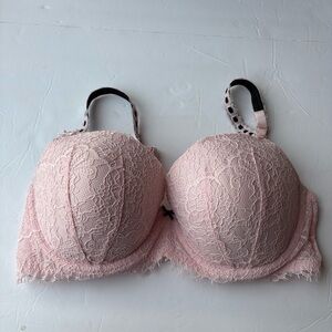 Victoria's Secret Dream Angels Pink Blush LaceY2K Coquette Bow Bra